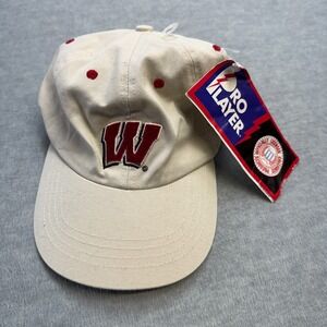 Vintage Wisconsin Badgers Hat Pro Player Dead‎ Sock Dad Baseball Cap Strap Back